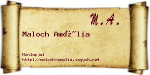 Maloch Amália névjegykártya